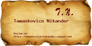Tamaskovics Nikander névjegykártya